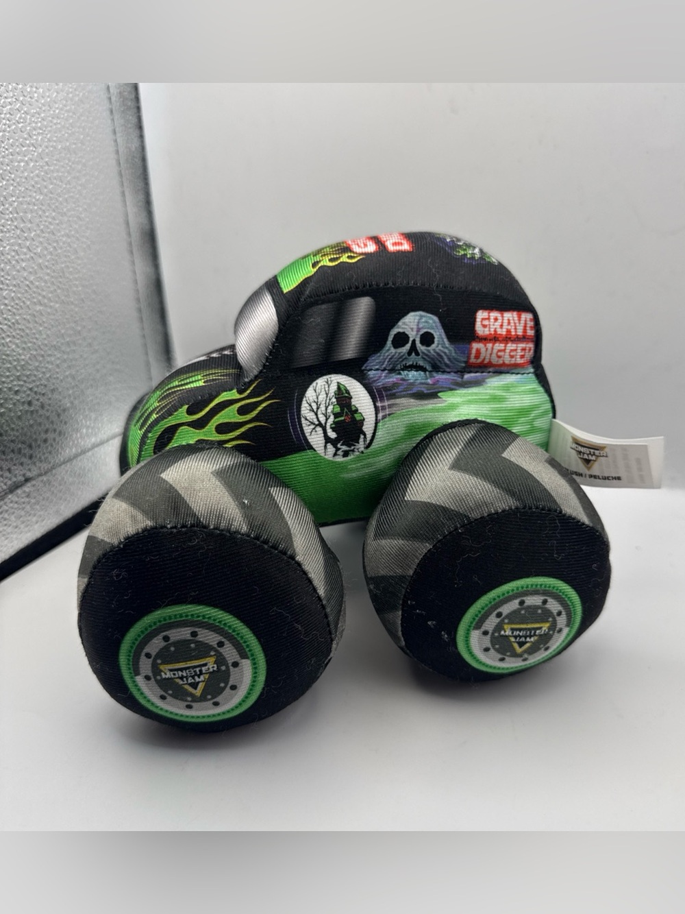 Monster Jam Official Grave Digger Monster Truck with Sound, Plush Toy, Zombie Mo